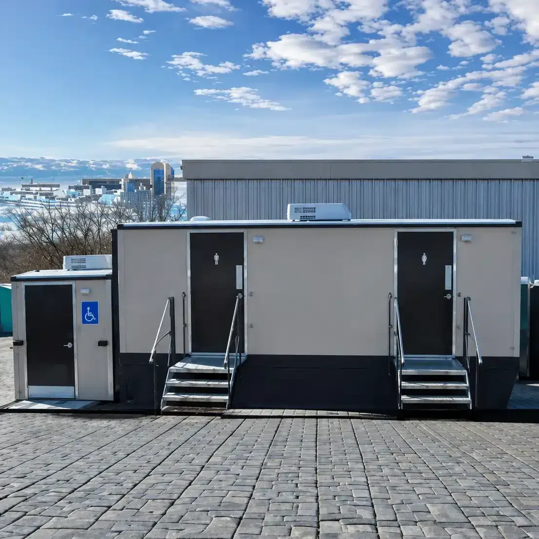 ADA plus 9-stall Eltia residence restroom trailer rental in NY and NJ